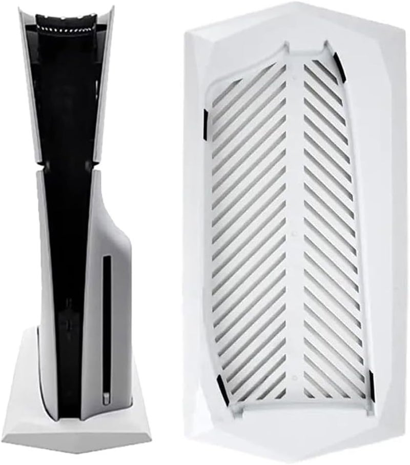 CHENXIN Vertical Stand for PS5 Slim Disc Edition Console with Built-in Cooling Vents and Non-Slip Feet, Not for PS5/PS5 Pro (White) - Image 1